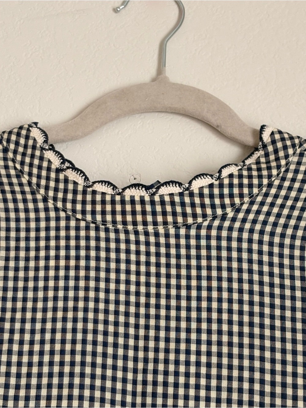 Pomander Place Navy Gingham Morgan Dress- size Large - Picture 10 of 14
